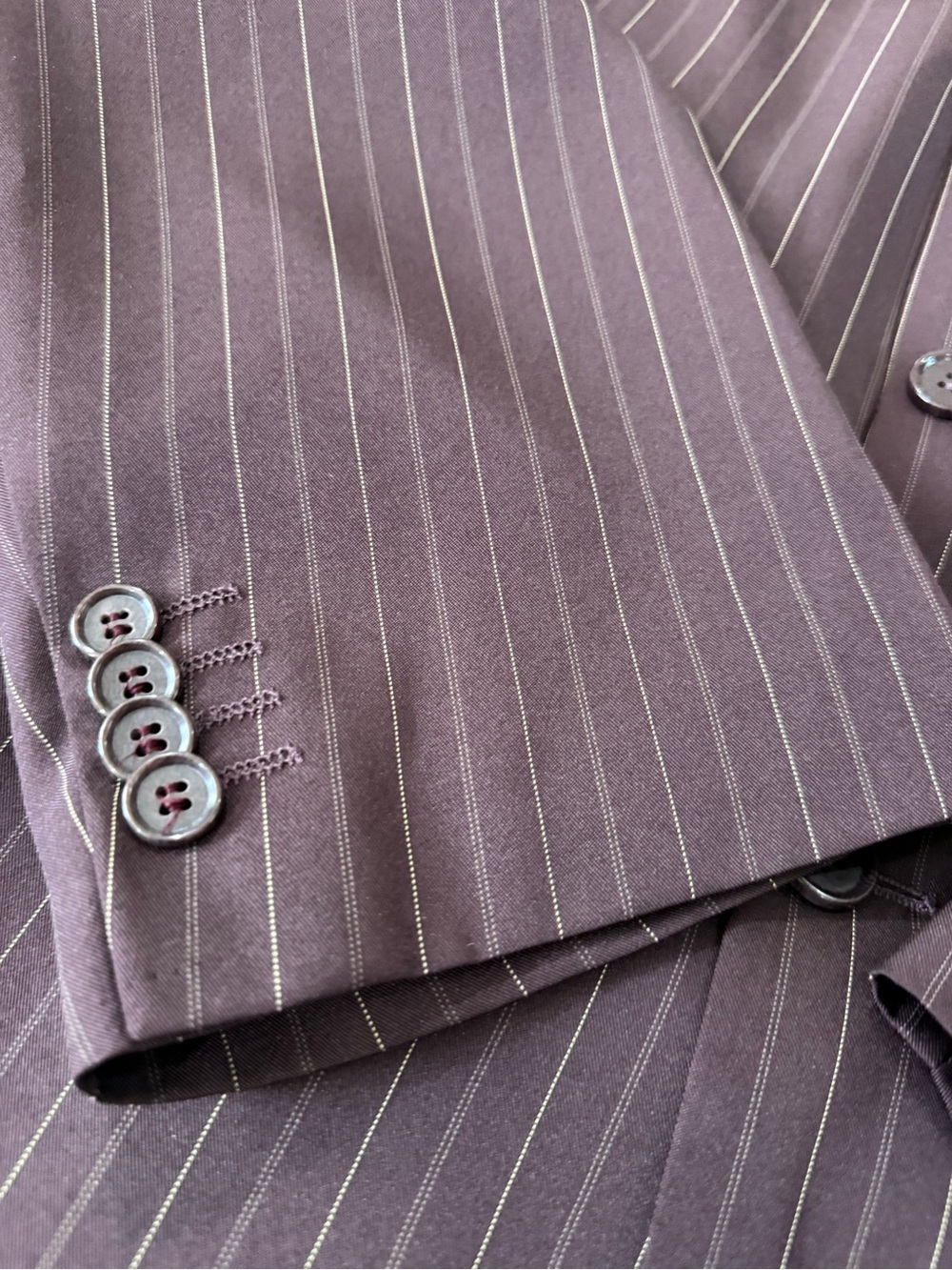 Umberto Bonelli Super 130's Men's Brown Pinstripe Sports Coat Blazer Size 58L - Picture 13 of 15